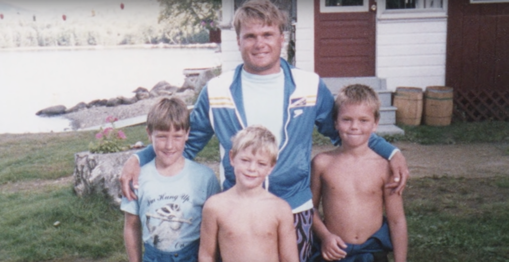 World Champion Barefoot Water Skier Mike Siegel With a Young Keith St. Onge